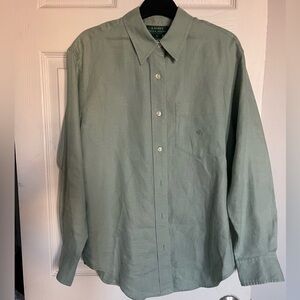 Ralph Lauren Seafoam Linen Buttondown